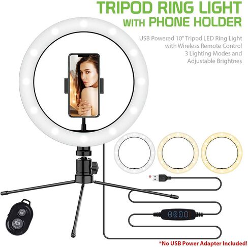 Bright Selfie Ring Tri-Color Light Compatible with Your Samsung Galaxy TabPRO (12.2-inch) 32GB 10 Inch with Remote for Live Stream/Makeup/YouTube/TikTok/Video/Filming (Dimmable/Adjustable) in Saudi Arabia