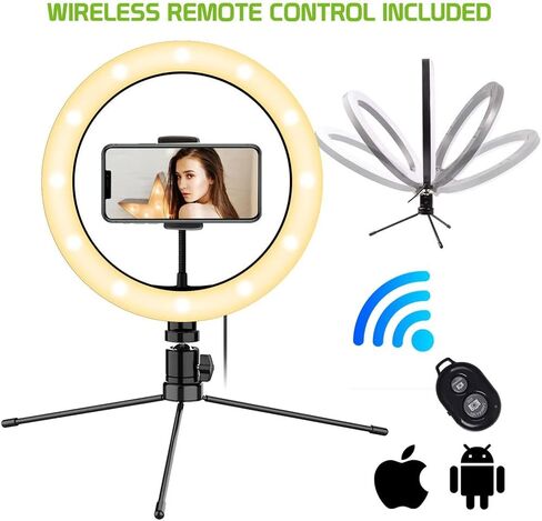 Bright Selfie Ring Tri-Color Light Compatible with Your Samsung Galaxy TabPRO (12.2-inch) 32GB 10 Inch with Remote for Live Stream/Makeup/YouTube/TikTok/Video/Filming (Dimmable/Adjustable) in Saudi Arabia