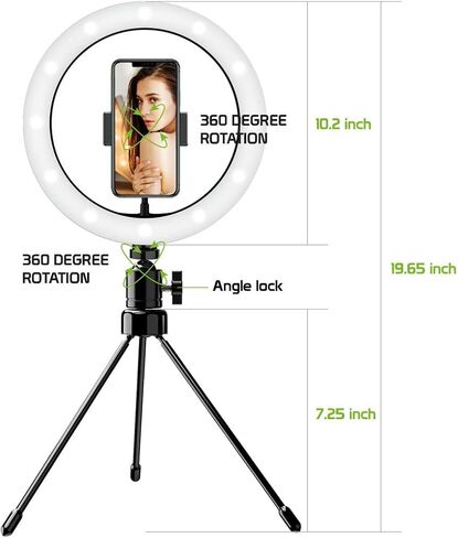 Bright Selfie Ring Tri-Color Light Compatible with Your Samsung Galaxy TabPRO (12.2-inch) 32GB 10 Inch with Remote for Live Stream/Makeup/YouTube/TikTok/Video/Filming (Dimmable/Adjustable) in Saudi Arabia