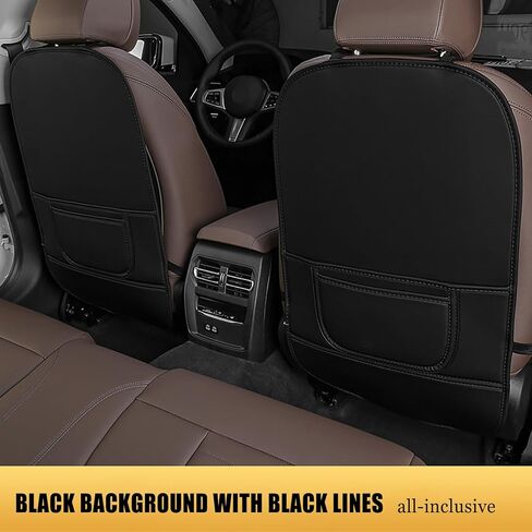 2 Pcs Car Seat Kick Mats Back Seat Protector for Lamborghini Estoque Egoista Asterion LPI 910-4 Terzo Millennio, Car Leather Kick Mats, Car Seat Back Protection Pad, Anti-Kick Scratch Resistant in Saudi Arabia