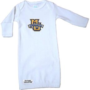 Marquette Golden Eagles Baby White Layette Gown 0-3 Months