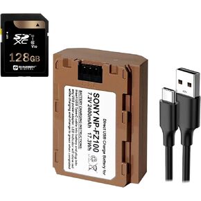 Synergy Digital Accessory Kit, Compatible with Sony a7R V Digital Camera Includes: SDNPFZ100 Battery, SY-SD128GB Memory Card