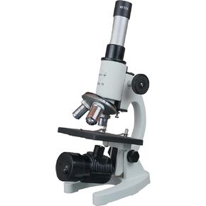 1000x Monocular Biological Compound Microscope for Kids Students Adults Home School or Lab. Metal Body, Mechanical Stage, LED Illumination, Rechargeble Batteries, Coarse & Fine Focusing