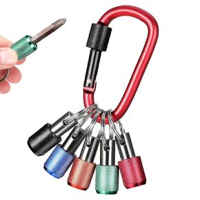 مجموعة حامل البت المفاتيح المكونة من 5 قطع-1/4 "حامل بت Quick-Release Impact Driver Bit Provessions لملحقات الحفر (ملونة ، مضغوطة ودائمة)