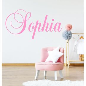 Decor Designs Decals Unique Girls Personalized Custom Name Vinyl Wall Art Decal Sticker, Nursery Bedroom Baby and Childrens Decor, (Multiple Size Choices) (Single Name, Without Initial)