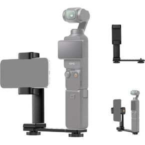 K&F Concept Phone Holder Mount for DJI Osmo Pocket 3 Creator Combo Accessories, Angle Adjustable Mobile Phone Clip Expansion Mount with 1/4" Screw and Cold Shoe, Fit for Tripod and Selfie Stick