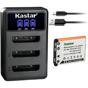 Kastar 2 Pack Battery and LCD Triple USB Charger Compatible with Fujifilm FinePix Z10fd Z20fd Z30 Z31 Z33WP Z35 Z37 Z70 Z71 Z80 Z81 Z90 Z91 Z100fd Z110 Z115 Z200fd Z250fd Z300 Z700EXR Z707EXR Z800EXR