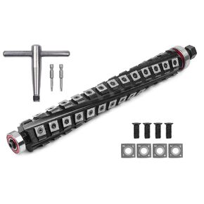 SpeTool 13 Inch Helical Planer Cutter Head for DW735 DW735X DW735-XE Thickness Planer, Spiral Cutterhead 4 Rows 56 Carbide Inserts with Pre-Assembled Bearings for Smoother Cut & Lower Noise