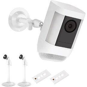 2Pack Metal Wall Mount for Ring Spotlight Cam Plus/Pro (Battery) and Ring Stick Up Cam/Pro (Battery), Adjustable Extension Mounting Brackets up to 4.33inch, 360° Swivel & 90° Tilt, Outdoor Use