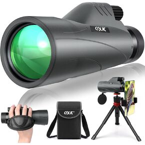 12x56 High Power Monocular Telescope with Smartphone Adapter Tripod Travel Bag, Larger Vision Monoculars for Adults with BAK4 Prism & FMC Lens, Suitable for Bird Watching Hunting Hiking Camping