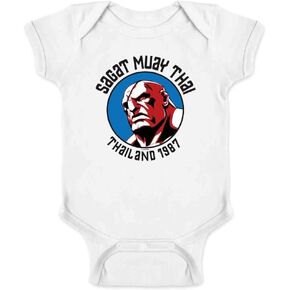 Pop Threads Street Fighter Sagat Muay Thai Gym Video Game Infant Baby Boy Girl Bodysuit