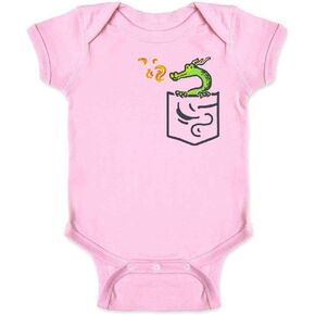 Pop Threads Pocket Pets Dragon Fantasy Cute Faux Pocket Infant Baby Boy Girl Bodysuit