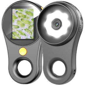 Hailoyearn Magnifying Glass, Hailoyearn Portable Handheld Magnifying Glass 500x, 1920x1080p HD, for Plant, Stone, Circuit Boards (Black)