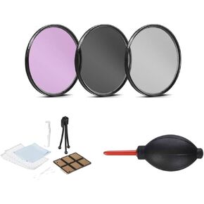 49mm 3 Piece Filter Kit (UV-CPL-FLD) for Canon EOS M50 M M2 M3 M5 M6 M10 M100 M200 R50 R100 with EF-M 15-45mm f3.5-6.3, EF 50mm f/1.8 STM