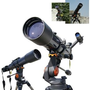 Telescope 80Mm Astronomical Refraction Hd Coated Optical Lens Waterproof Twospeed Focusing Portable Tripod for Beginners Outdoor Travel Storage