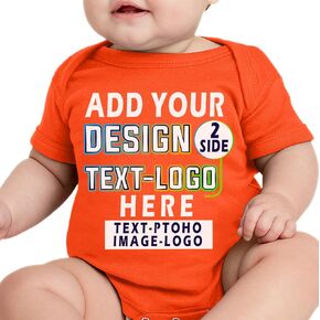 NACRE APPAREL Custom Baby Bodysuits Add Your Own Design Photo Image Text Personalized Infant Bodysuit