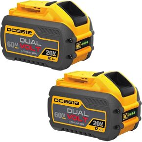 60V Battery 12ah 60V Replacement Batteries 60 Volt DCB606 DCB609 DCB612 20V/60V 2pack, Compatible with Dewalt Battery Power Tools
