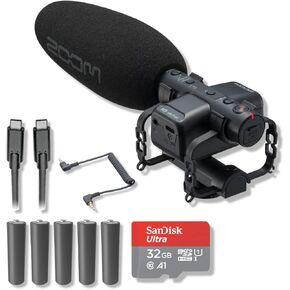 Zoom M3 MicTrak Shotgun Microphone for Recording, Audio for Video, and Film with 5X AA Batteries, USB-C to USB-C Cable, 32GB microSD Card with Adapter and StreamEye Polishing Cloth