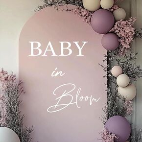 Baby in Bloom Decal Sign, Girl or Boy Gender Reveal Wall Decal, For Balloon Arch,Pregnancy Wall Sticker Backdrop (Gold Baby in Bloom Decal)