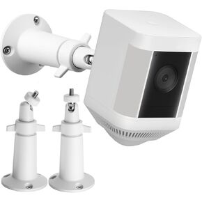 Ring Camera Mount 360-Degree Adjustable Mounting Bracket for Ring Spotlight Cam Battery and Ring Spotlight Cam Plus/Pro (Battery)-for Indoor/Outdoor Cameras, Full-Aluminum White (2)