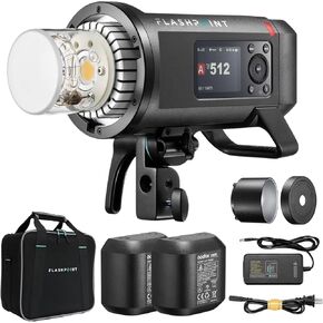 Flashpoint XPLOR 600 Pro II AD600ProII AD600 Pro II 600Ws 2.4G TTL Flash Speedlight, GN87 1/8000 HSS, 40W Bi-Color Modeling Light, Monolight Strobe Flash Kit with Additinal Battery