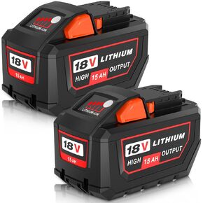 Upgraded to 15000mAh Replacement for Milwaukee 18V Battery Compatible with Milwaukee 18V Battery 15.0 High Output Battery 48-11-1812 48-11-1815 48-11-1860 48-11-1890 48-11-2230 48-11-2830 (Orange)