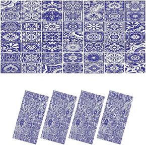 Fluorescent Light Covers for Ceiling Lights Mexican Seamless Traditional Blue Talavera Ceramic Tile Easy to Install Magnetic Light Filter for Classroom Office Hospitals School Home Decor