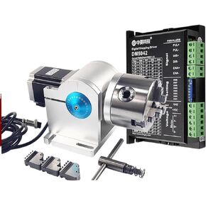 Rotary Attachment 80 mm Diameter Rotary Device with Three Chucks + DM5042 Driver(RA-D80B NO Driver)