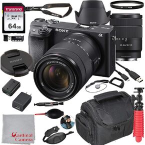 Sony Alpha a6400 Mirrorless Camera with 18-135mm Lens Bundle + 64GB Memory + (18PC Bundle)