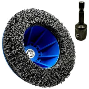 6" Professional Wheel Hub Grinder Resurfacing Cleaning Kit – 6" Silicon Carbide Disc with Drill Adapter - Hub Cleaner for Cars, Caravans, Sprinters - Tire Change, Hub & Rim Rust Removal Tool