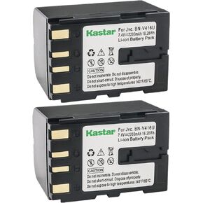 Kastar Battery 2 Pack for JVC BN-V428, V428U, V408, V408-H, V408U, BN-V416, V416-H, V416U, BN-V438U and JVC CU-VH1, JY-HD10, JY-VS200, GR-D2000, GR Series GR-D2000 Digital Camera/Video Camcorder