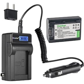 Kastar 1-Pack NP-FV50 Battery and LCD AC Charger Compatible with Sony FDR-AXP55, HDR-CX110, HDR-CX115, HDR-CX116, HDR-CX130, HDR-CX150, HDR-CX155, HDR-CX160, HDR-CX180, HDR-CX190, HDR-CX200 Cameras