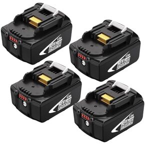 Replacement for Makita 18V Battery 6.0Ah BL1860B-2 Compatible with Makita 18V LXT Lithium-Ion Battery Cordless Tools and Chrger 4/pk