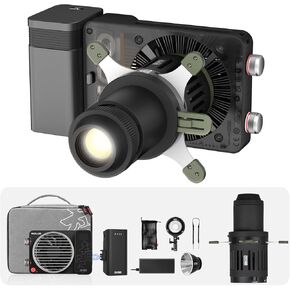 ZHIYUN MOLUS X100 Bi-color Combo 100W Video Light with Mini Spotlight Conical Optical Snoot kit Photography Studio Video Lighting Projector Accessory with 10 Gobos Free Cutting Shapes Suitable for X10