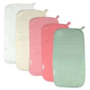 HonestBaby Multipack Woven Burp Cloths Soft Absorbent Multi-layered 100% Organic Cotton Infant Baby Boys, Girls, Unisex, Strawberry Cream, One Size