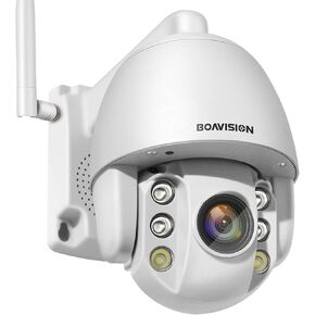 BOAVISION PTZ Camera,Mini PTZ Speed Dome WiFi IP Camera 1080P Outdoor 4mm Fixed Lens Wireless Camera IR 196FT Two Way Audio
