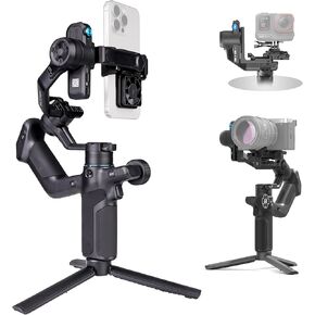 Feiyutech Scorp Mini 3 Kit Kit All-In-One Gimbalizer-تم ترقية AI Tracking 4.0 ، و 3 محاور للكاميرات التي لا تعمل بالمرايا ، و iPhone ، وكاميرات الحركة ، و 4.4 رطل حمولة ، 1.3 "شاشة تعمل باللمس