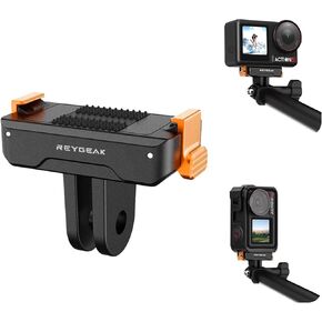 REYGEAK Quick Release Adapter for DJI OSMO Action 5Pro/4/3,Magnetic Clamp Mount with Dual-Claw for DJI OSMO Action Accessories(One Pack)