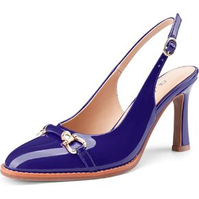 Oh Mispares Slingback Heels for Women Pointy Toe Stiletto High Heel Pumps Slip On Patent Leather Summer Wedding Party Dress Shoes