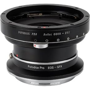 Fotodiox Pro Lens Mount Double Adapter, Rollei 6000 (Rolleiflex) Series and Canon EOS (EF/EF-S) D/SLR Lenses to Fujifilm G-Mount GFX Mirrorless Digital Camera Systems (Such as GFX 50S and More)