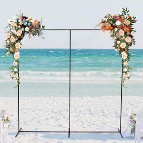 Square Backdrop Stand, Metal Arch Backdrop Stand with Base, Balloon Square Stand Rectangle Arch