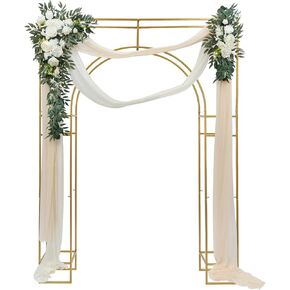 Wedding Arch Square Adjustable Background Stand Up to 44.09lbs Capacity, Wedding Party Backdrop Stand Pipe Kit Archway Backdrop Stand for Wedding Birthday Party Photography