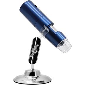 Microscope Digital Microscopio Zoom Handheld LED Magnifier 1000X USB Charge Microscope for iOS/Android Phone Tablet (Color : Blue) (Blue)