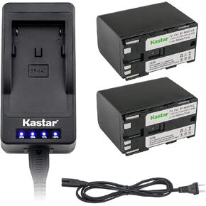 Kastar LED Super Fast Charger & Battery x2 for Canon BP-970 BP-975 XF300 XF305 XH-A1 XH-A1 HDV XH-A1S HD XH-A1sE HDV XH-G1 HDV XH-G1S XH-G1S HD XL-H1A XL-H1S XL-H1S HD XL-1 XL-1S XL-2 XM1 XM2 XV1 XV2