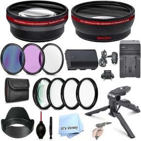 58mm Accessory Bundle with Auxiliary Lens Combo, HD Filters, Macro Close Ups, Battery and Charger for Canon EOS 60D, 70D, 80D, 90D, 7D, 7D Mark II, 6D, 6D Mark II, 5D, 5D Mark II, III IV