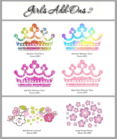 ديكور تصميمات شارات فريدة من نوعها الفتيات مخصصات مخصصة فينيل جدار الفن ملصق شارات ، ديكور غرفة نوم الحضانة للأطفال والطفل ، (خيارات متعددة الحجم) (اسم واحد ، بدون أولي) in Kuwait