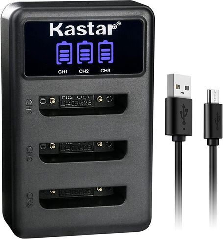 Kastar 2 Pack Battery وشاحن USB Triple Triple Triple متوافق مع Fujifilm Finepix Z10FD Z30FD Z30 in Saudi Arabia