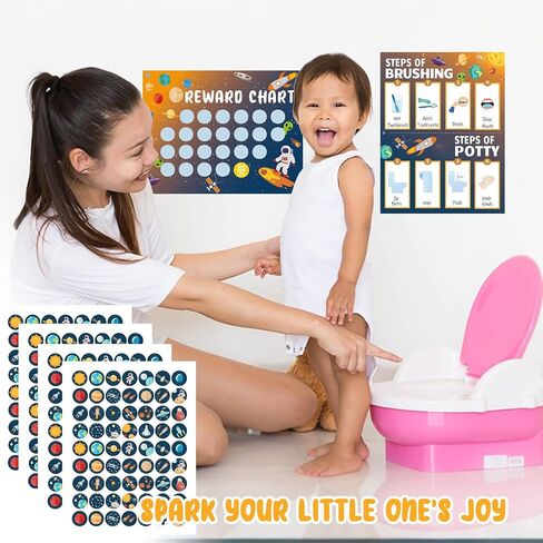 مخطط تدريب على القعادة لطفل صغير 16 PCS رسم التدريب على الرعاية الذاتية الرسم البياني Monster Truck Potty Raward مع 252 ملصقات تلصق على القعادة مخطط in Saudi Arabia