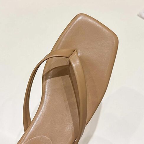 Women's Kitten Heels Sandals Square Open Toe Flip Flop Heeled Flip-Flops Mules Thong Matte Comfy Low Heel Slippers T-Straps Outdoor Beach Summer Basic Flops Slide Fashion Party Slip On Sandal in Saudi Arabia