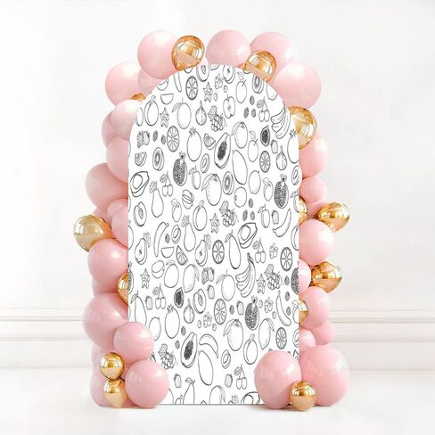 7.2FT Wedding Arch Backdrop Cover Currants Seamless Red Spandex Fitted Round Top Arch Stand Covers for Birthday Party Baby Shower Banquet Decoration in Saudi Arabia